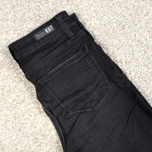 KUT From‎ The Kloth Mia High Rise Button Fly Distressed Hem Black Jeans 0